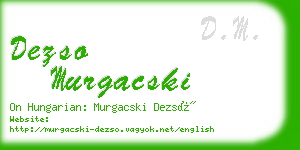 dezso murgacski business card